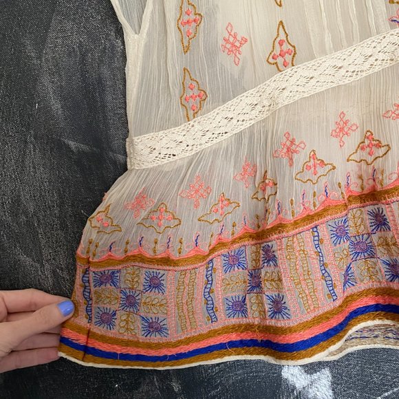 Free People | All Your Feelings | Sheer Blouse | Embroidered | XS - Picture 7 of 10